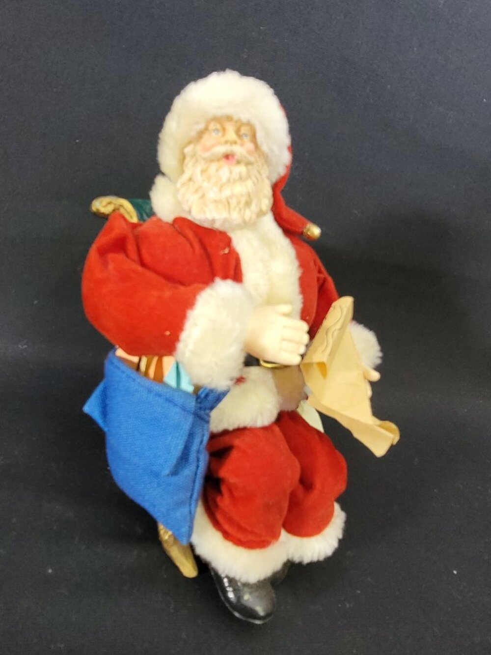 Vintage Russ Berrie #17256 Wind Up Santa Chair Christmas Taiwan
